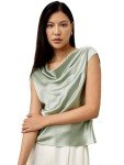 Silk Cowl Neck Summer Top for Women