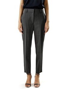AI-Powered Women's Stretch Suit Pants - Metallic Gray