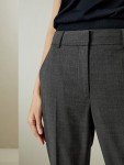 AI-Powered Women's Stretch Suit Pants - Metallic Gray