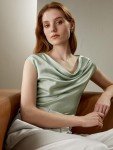 Silk Cowl Neck Summer Top for Women