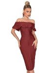 AI-Powered Off-Shoulder Midi Dress for Women