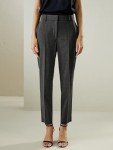 AI-Powered Women's Stretch Suit Pants - Metallic Gray