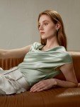 Silk Cowl Neck Summer Top for Women
