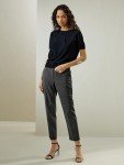 AI-Powered Women's Stretch Suit Pants - Metallic Gray