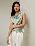 Silk Cowl Neck Summer Top for Women