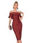 AI-Powered Off-Shoulder Midi Dress for Women
