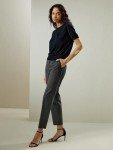AI-Powered Women's Stretch Suit Pants - Metallic Gray