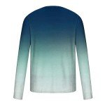 Men's Casual Gradient Long Sleeve Pullover Tee