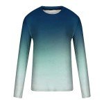 Men's Casual Gradient Long Sleeve Pullover Tee