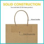 Bulk 100-Pcs Brown Paper Gift Bags with Handles