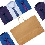 Bulk 100-Pcs Brown Paper Gift Bags with Handles
