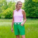 Women's Athletic Golf Shorts in Parakeet Green