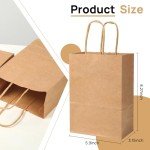 200 Pack Brown Paper Gift Bags with Handles