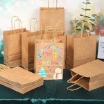 200 Pack Brown Paper Gift Bags with Handles