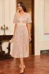 Chic Sequin Empire Waist Cocktail Dress for Women
