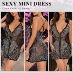 NIKBK Front Zipper Mini Dress with Feather Details
