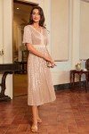 Chic Sequin Empire Waist Cocktail Dress for Women