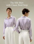 Silk Blouse for Women - Lavender Pinstripe Design