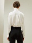 Elegant Silk Blouse with Bow Tie Neckline