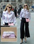Silk Blouse for Women - Lavender Pinstripe Design