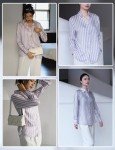 Silk Blouse for Women - Lavender Pinstripe Design