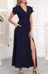 AI-Powered Short Sleeve Party Dress with Pockets