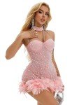 AI-Powered Rhinestone Halter Jumpsuit for Parties