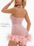 AI-Powered Rhinestone Halter Jumpsuit for Parties