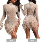 AI-Enhanced Women's Mini Dress with Rhinestone Detail