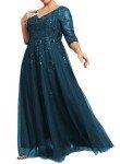 Teal Blue Plus Size Mother of the Bride Dress