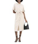 SIXDO Women's Tie Waist Midi Dress - Black