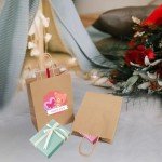 300 Pack Kraft Paper Gift Bags with Handles