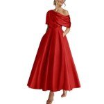 AI-Powered Fashion: Elegant Red Formal Dress for Women