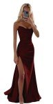 AI-Enhanced Burgundy Strapless Mermaid Dress for 2025