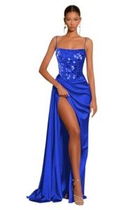 Elegant Plus Size Royal Blue Prom Dress for Teens