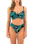 AI-Driven Women's Full Coverage Bikini Top - Black