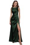Elegant Dark Green Satin Ball Gown for Women