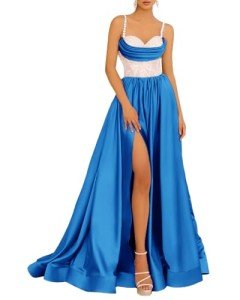 AI-Powered Elegant Satin Prom Dress for Women