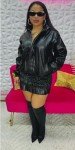 AI-Powered Women's Faux Leather 2-Piece Outfit