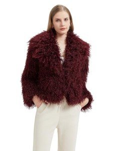 Gran Oriente Red Faux Fur Outerwear Coat, Small