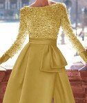 Elegant Sequin A-line Formal Dress for Women