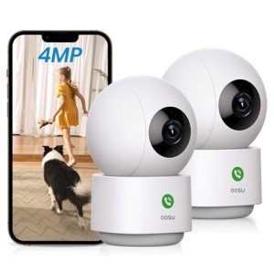 AOSU 4MP 360° WiFi Security Camera - 2 Pack