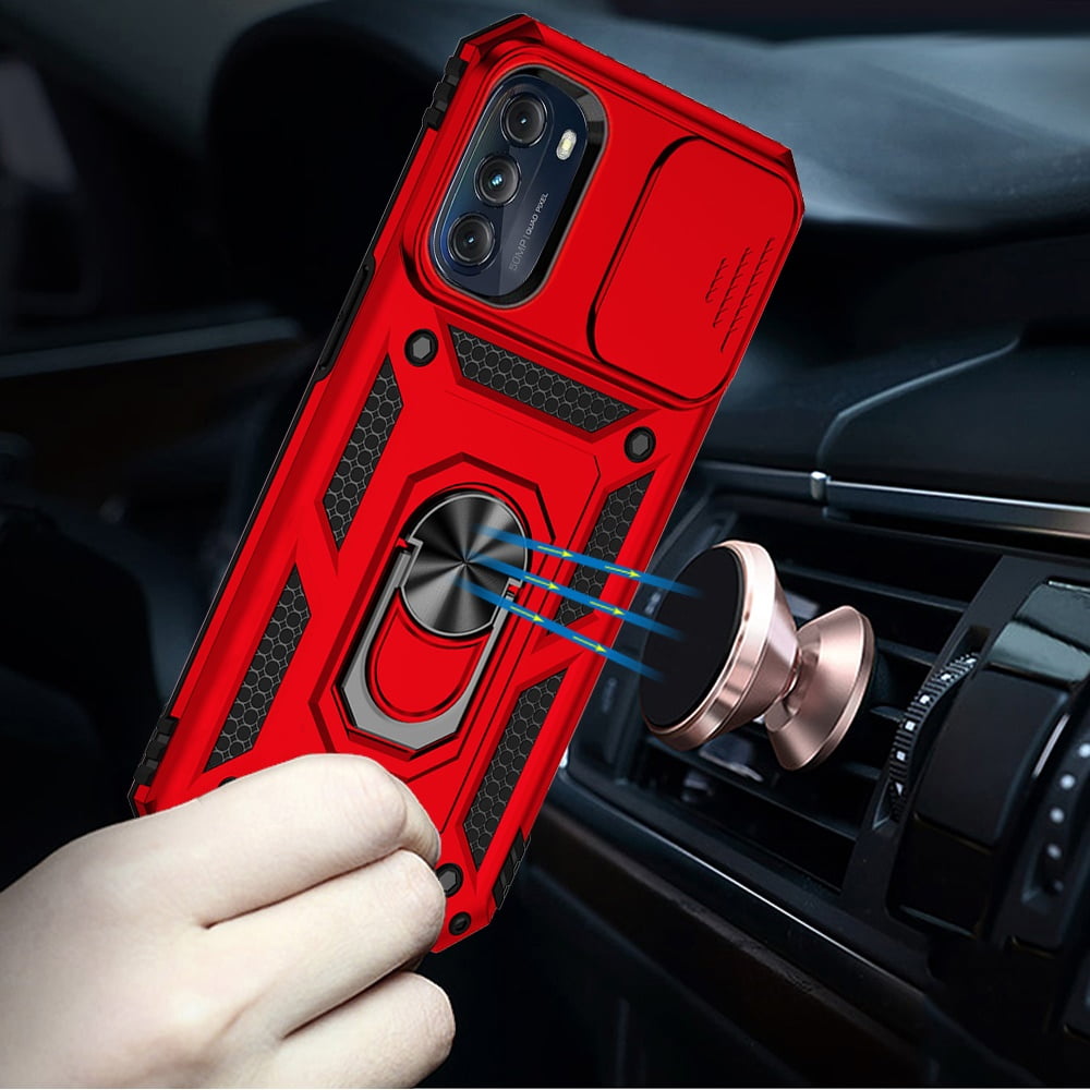 Samsung Galaxy S22+ Hybrid Case with Kickstand - Red
