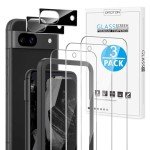 OMOTON 3 Glass Screen Protectors + 2 Camera Lens Protectors
