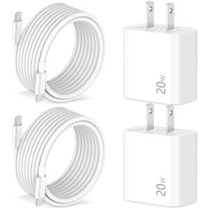 20W USB C Fast Charger 2-Pack with 6FT Cable