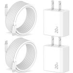 20W USB C Fast Charger 2-Pack with 6FT Cable