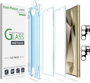 amFilm OneTouch Screen & Camera Protector for Galaxy S24 Ultra
