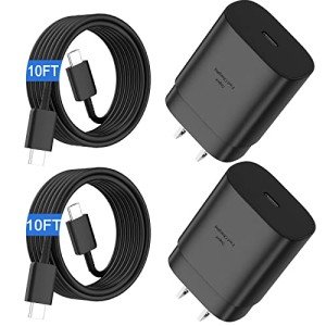 Samsung Fast Charger with 10Ft USB C Cable 2 Pack