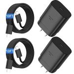 Samsung Fast Charger with 10Ft USB C Cable 2 Pack