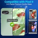 Google Pixel 9 Tempered Glass Screen Protectors - 3 Pack